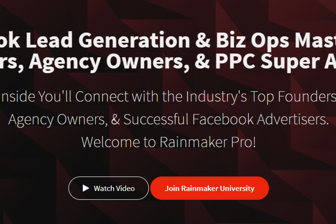 Rainmaker University – Facebook Ads For Lead Generation